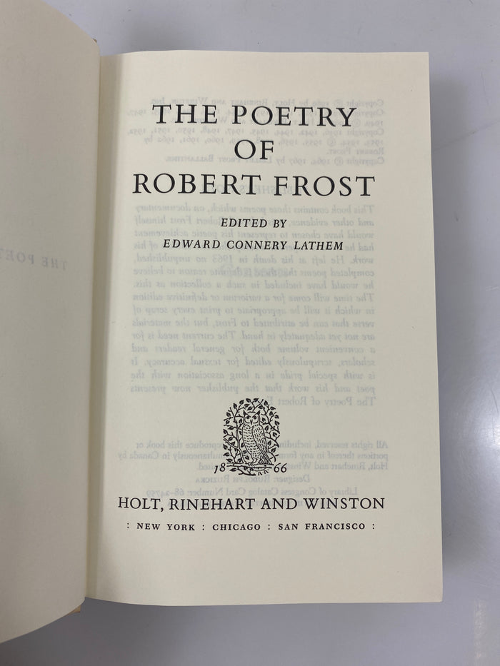 The Poetry of Robert Frost 1969 HCDJ