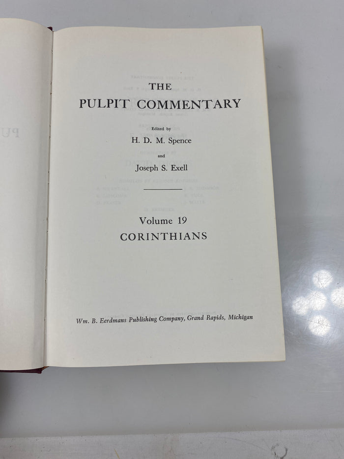 The Pulpit Commentary by Spence/Exell Vol. 19 1981 Reprint HC