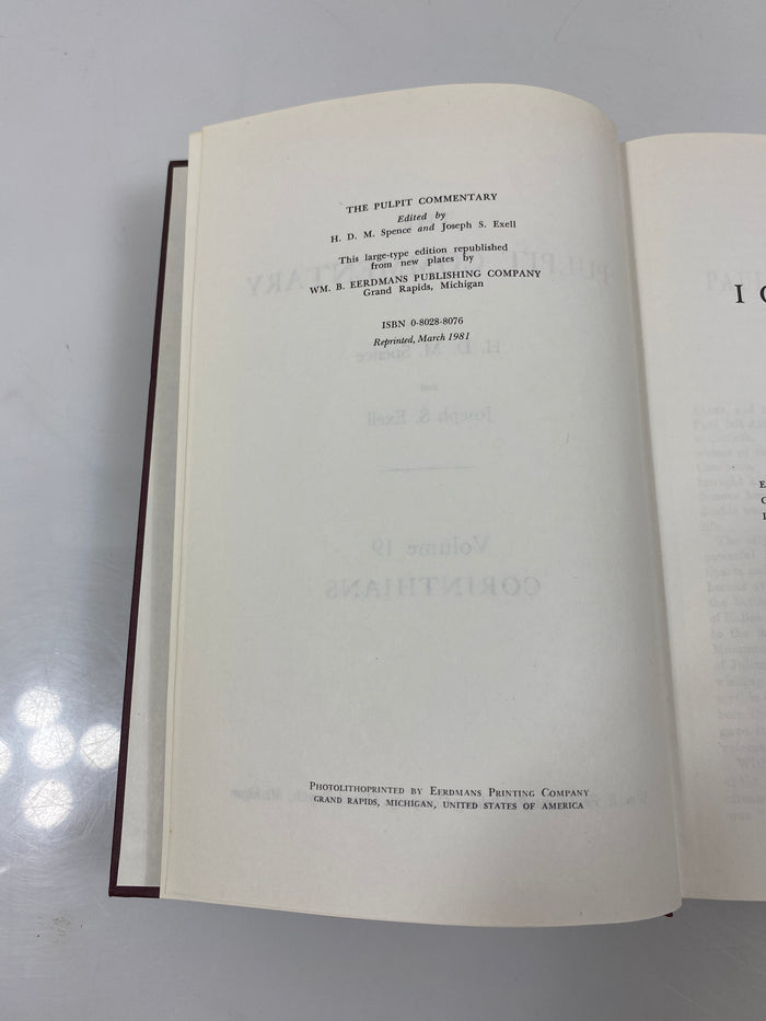 The Pulpit Commentary by Spence/Exell Vol. 19 1981 Reprint HC