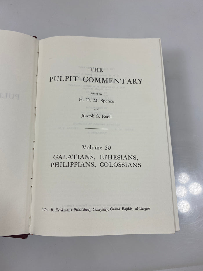 The Pulpit Commentary by Spence/Exell Vol. 20 1980 Reprint Ex-library HC