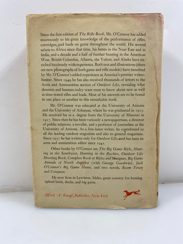 The Rifle Book by O'Connor 1964 2nd Ed. HCDJ