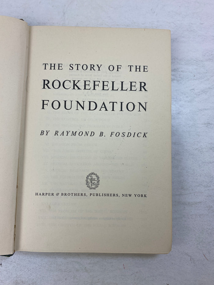 The Story of the Rockefeller Foundation by Fosdick Ex-library 1952 HC