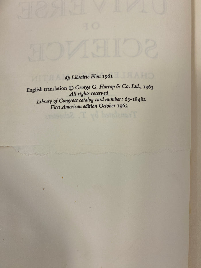 The Universe of Science by Martin 1961 HCDJ