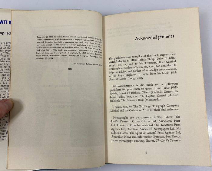 The Wit of Prince Philip by Peter Butler 1965 HCDJ