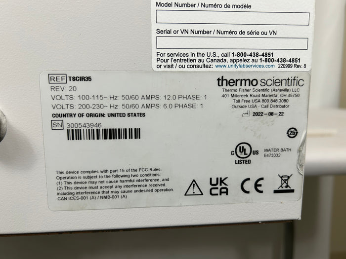 Thermo Scientific Precision CIR 35 Circulating Water Bath *Parts*