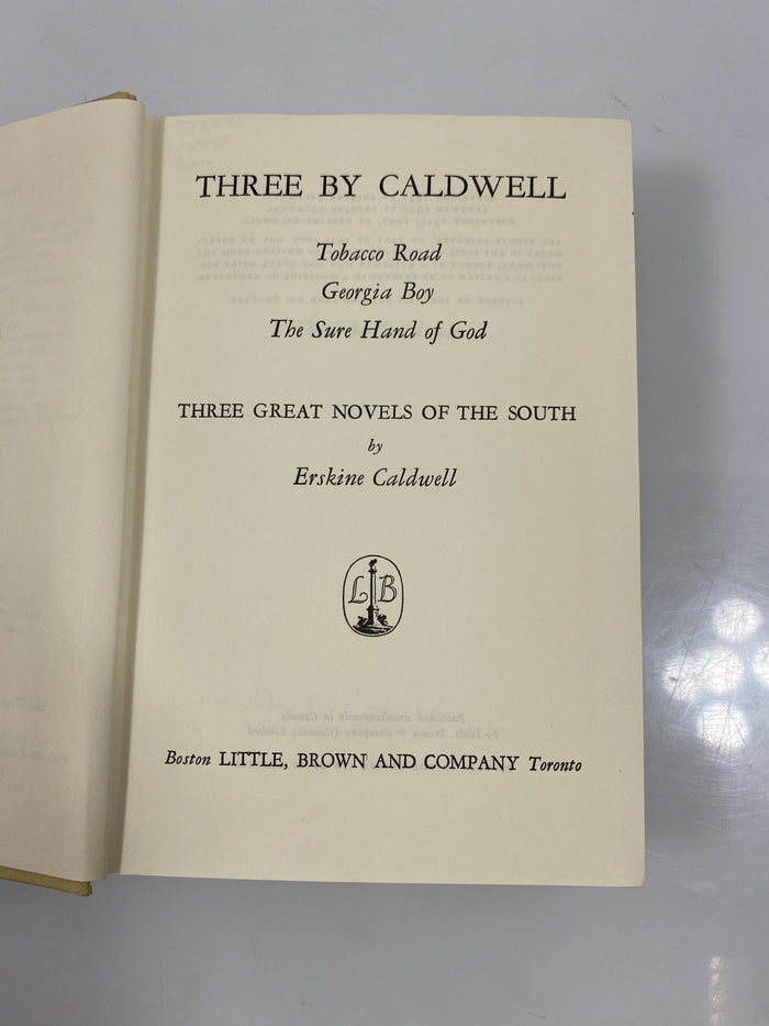 Three by Caldwell: Great Novels of the South Ex-library 1959 HC
