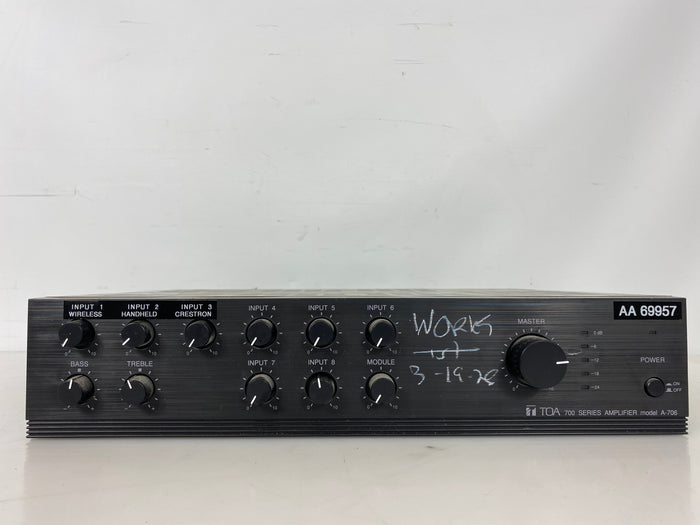 Toa Electronics A-706 9-Channel Integrated Amplifier (60W)