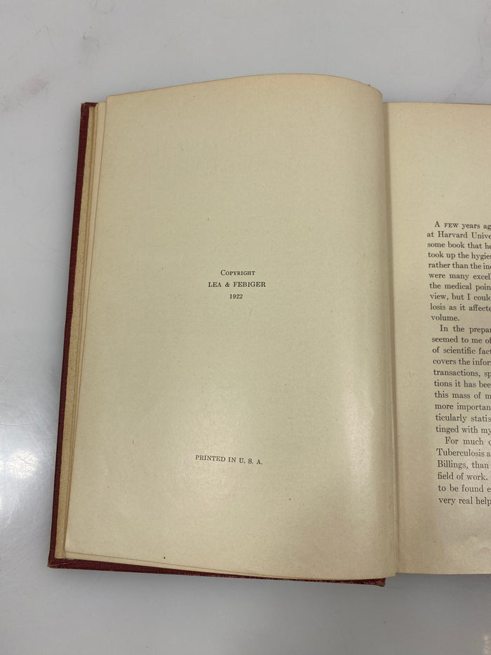 Tuberculosis and the Community by Hawes 1922 Lea & Febiger HC