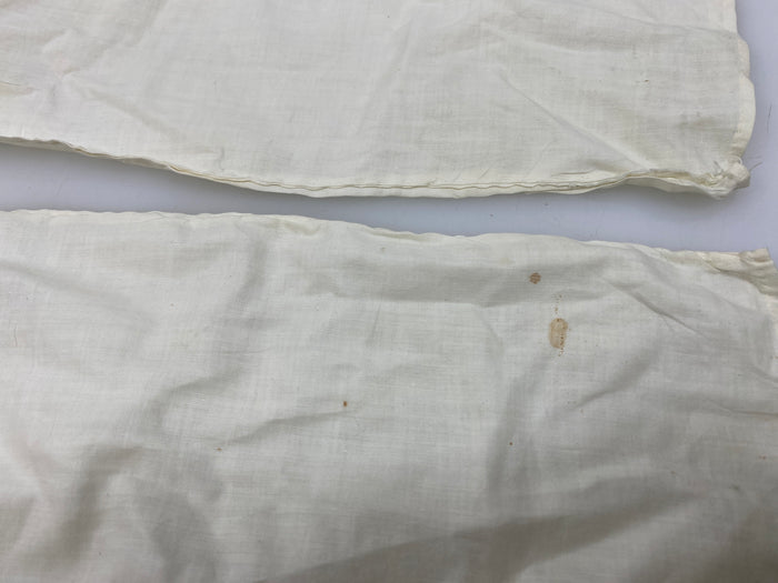 Vintage 1860 White Linen Undersleeves with Embroidered Cuffs