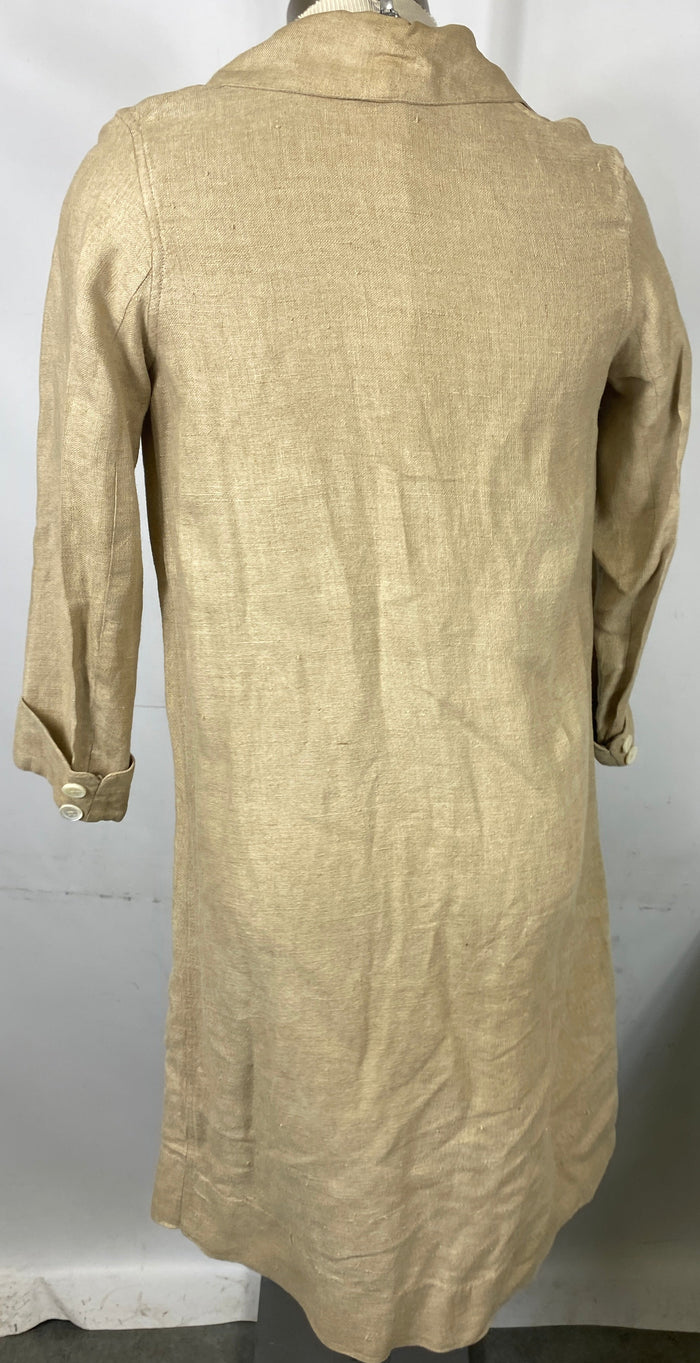 Vintage 1900's Ivory Linen Driving Duster Jacket Adult Size Unknown