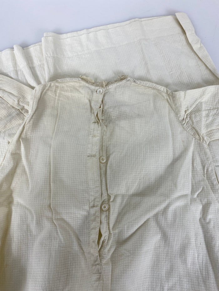 Vintage 1900s White Children's Nightgown with Lace Hems