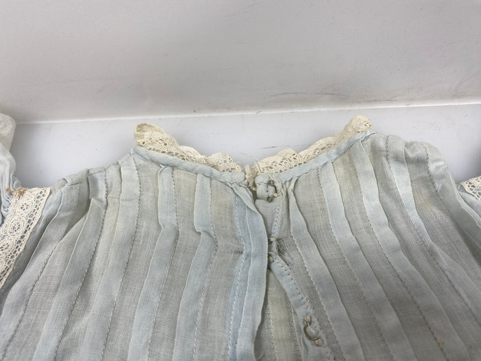 Vintage 1910s Light Blue Baby's Dress with Lace Details