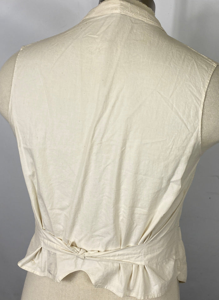 Vintage 1910's White Vest Men's Size Unknown