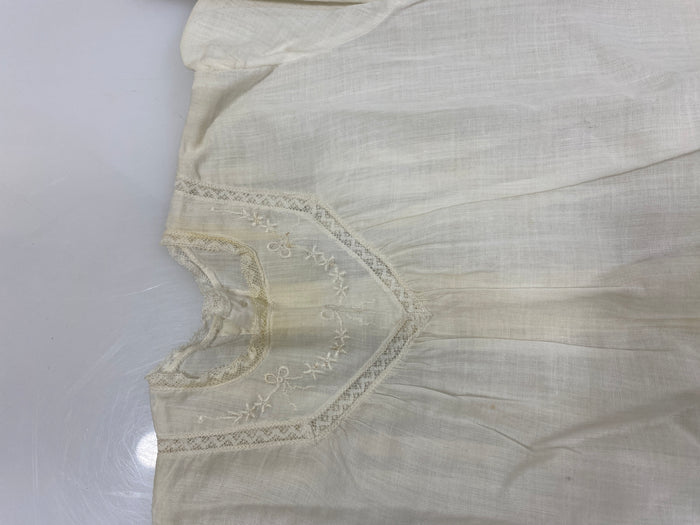Vintage 1920s Infant's Dress with Bow Embroidery