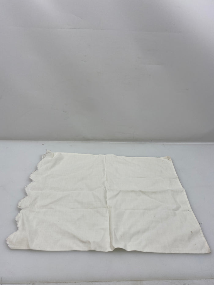 Vintage 1922 White Linen Pillow Case with Lace and Embroidered Details