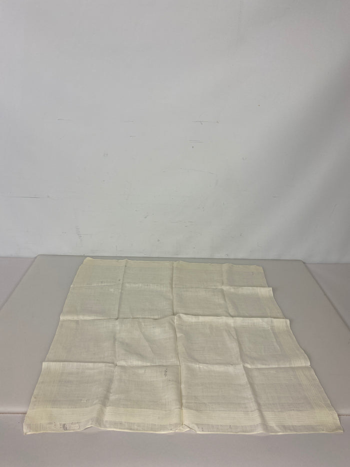 Vintage 1930s-1940s White Linen Handkerchief