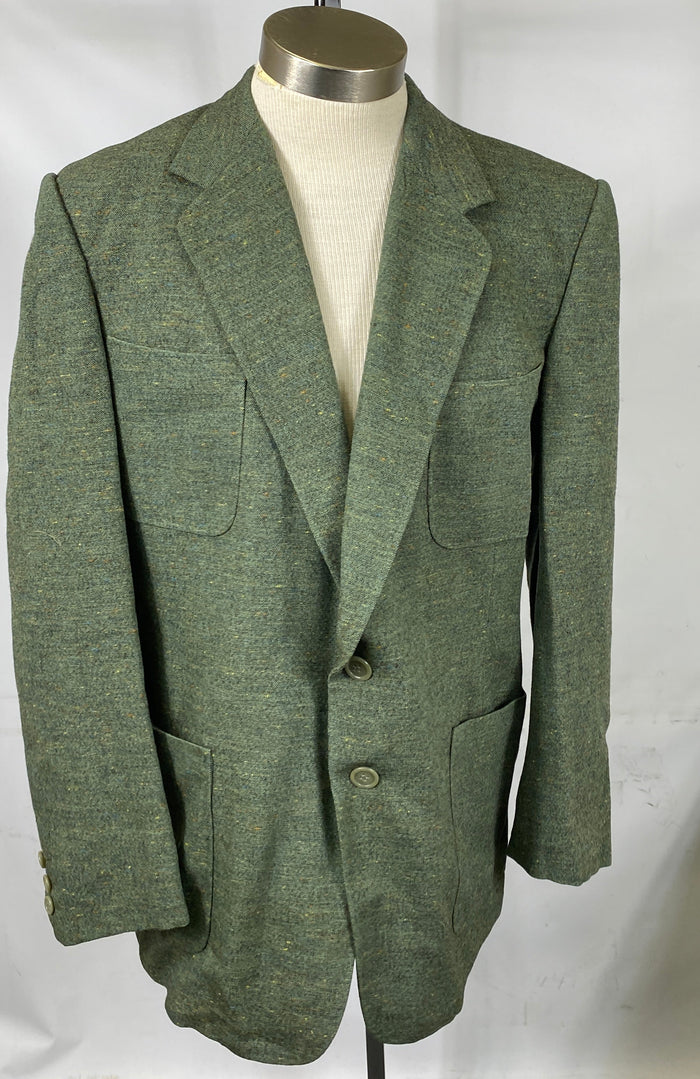 Vintage 1950's Donegal Tweed Green Suit Jacket and Pants Men's Size Unknown