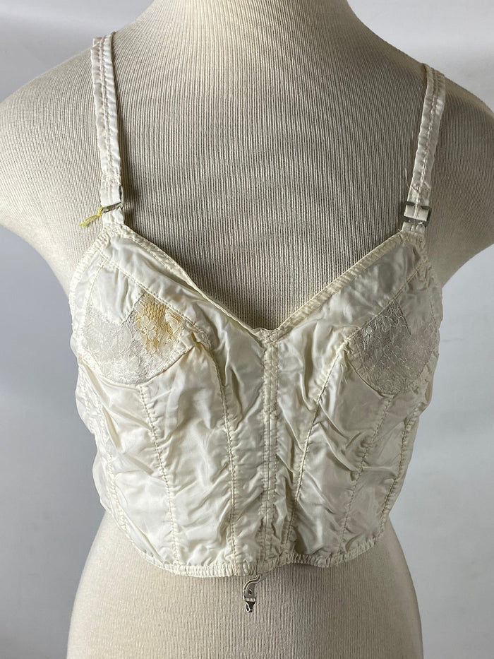 Vintage 1950s "Sears Chamode" White Cotton Brasserie Size Unknown