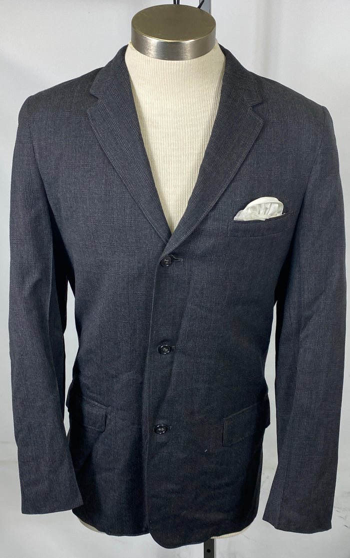Vintage 1960s Dark Gray Suit Coat, Pants and Dress Shirt Men's Size Unknown