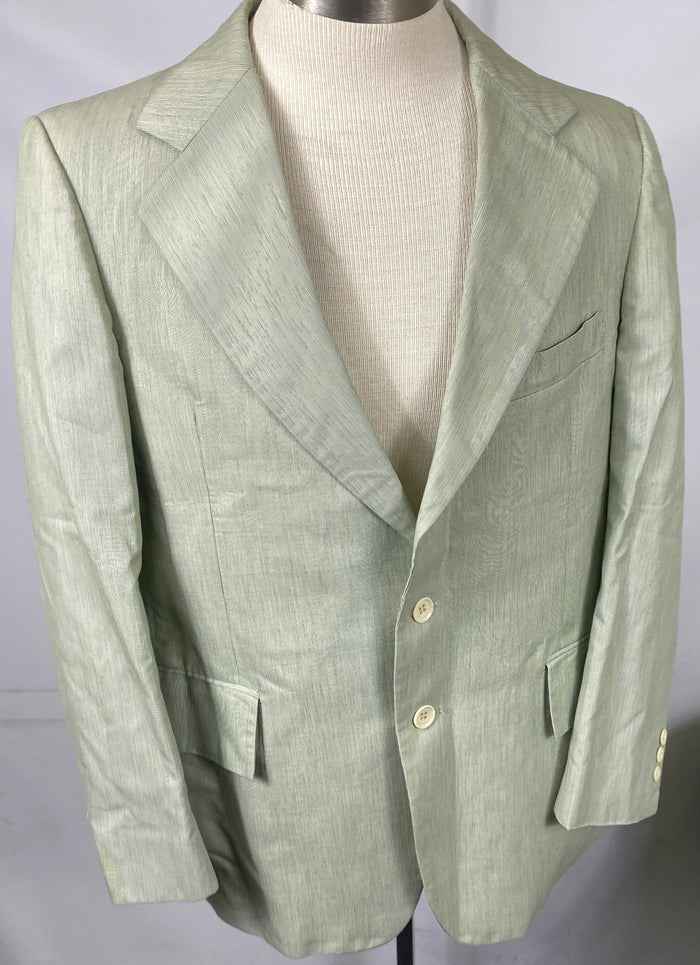 Vintage 1970's Marx-Haas Clothing Green Pinstripe Suit Jacket Men's Size Unknown
