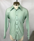 Vintage 1970's Qiana Green Dress Shirt Men's Size 15 32-33