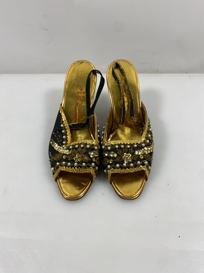 Vintage Beaded Heeled Shoes