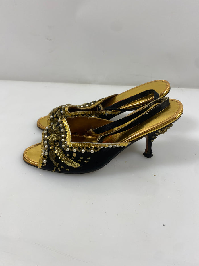 Vintage Beaded Heeled Shoes