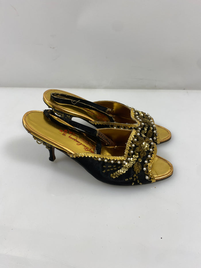 Vintage Beaded Heeled Shoes