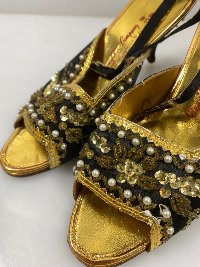 Vintage Beaded Heeled Shoes