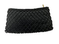 Vintage Black Satin Beaded Coin Purse
