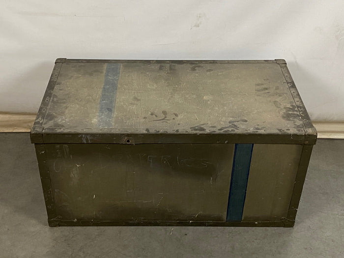 Vintage Green Travel Trunk Brass Hardware #2