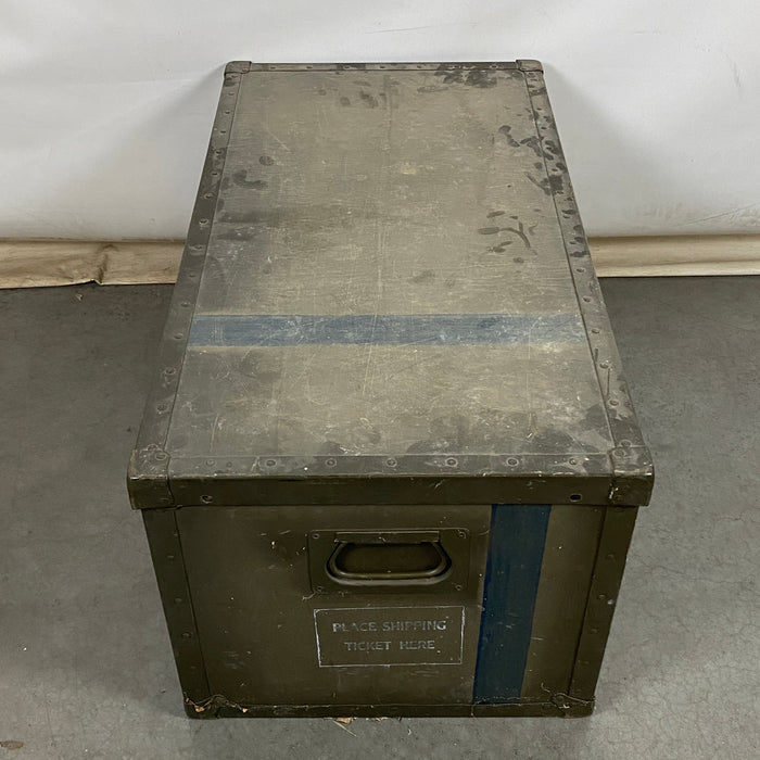 Vintage Green Travel Trunk Brass Hardware #2