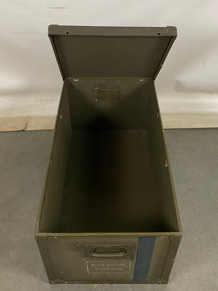 Vintage Green Travel Trunk Brass Hardware #2