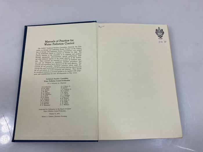 Wastewater Treatment Plant Design 1977 HC