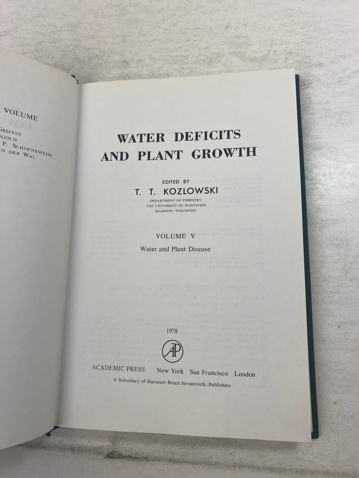 Water Deficits and Plant Growth James Beard Collection 1978