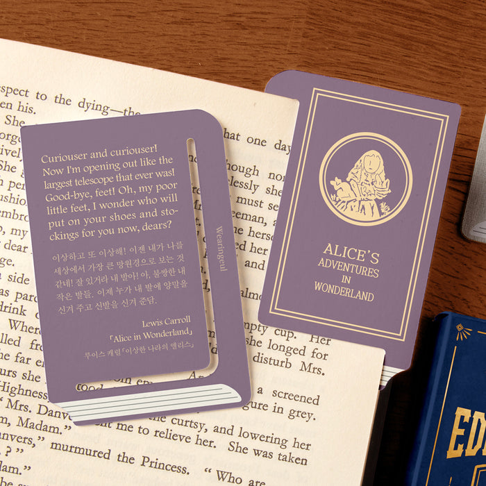 Wearingeul Edge Paper Bookmarks Reader Edition bookmarks placed inside books to mark pages during reading.