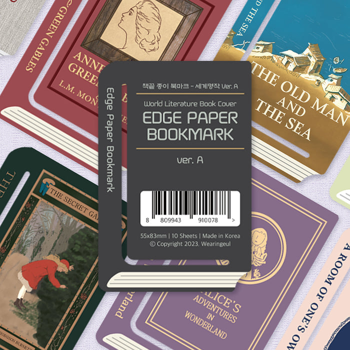 Wearingeul Edge Paper Bookmarks World Literature A set displayed with classic literature book covers.