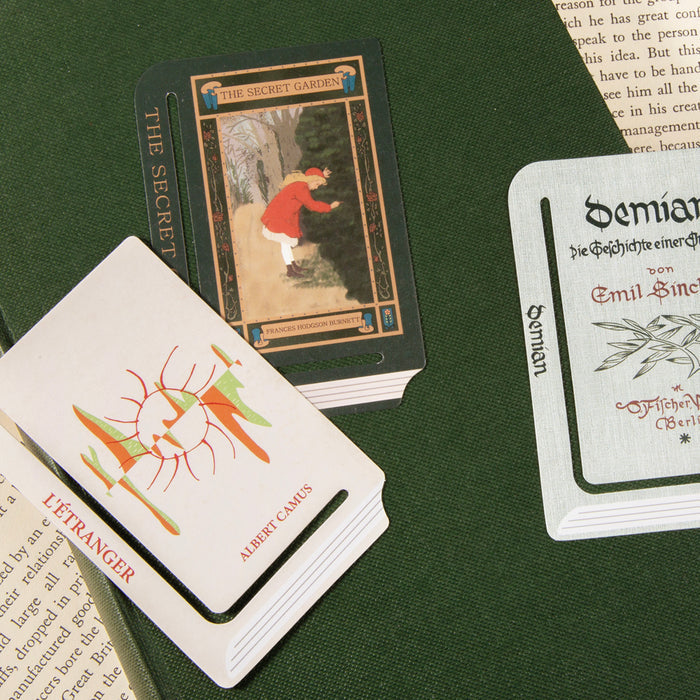 Wearingeul World Literature A edge paper bookmarks placed inside classic novels.