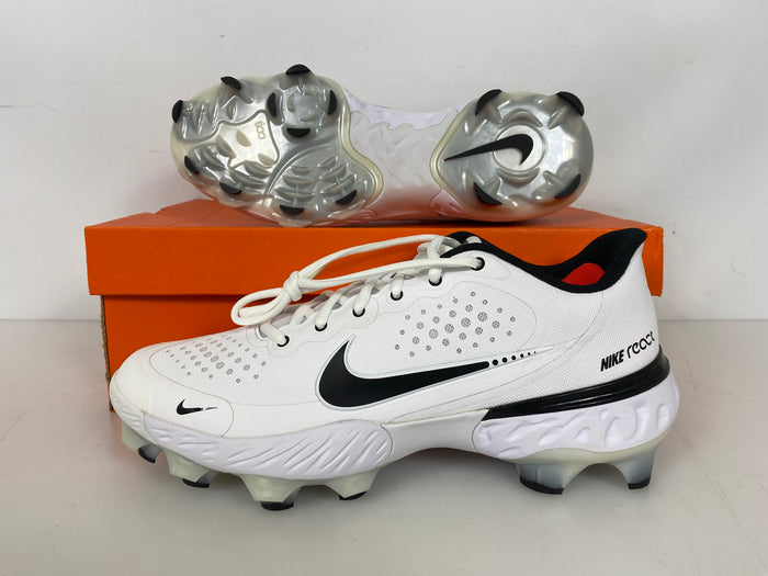 Nike White and Black Alpha Hurache Elite 3 Low MCS Gen FS Baseball Cleats Men's Size 14