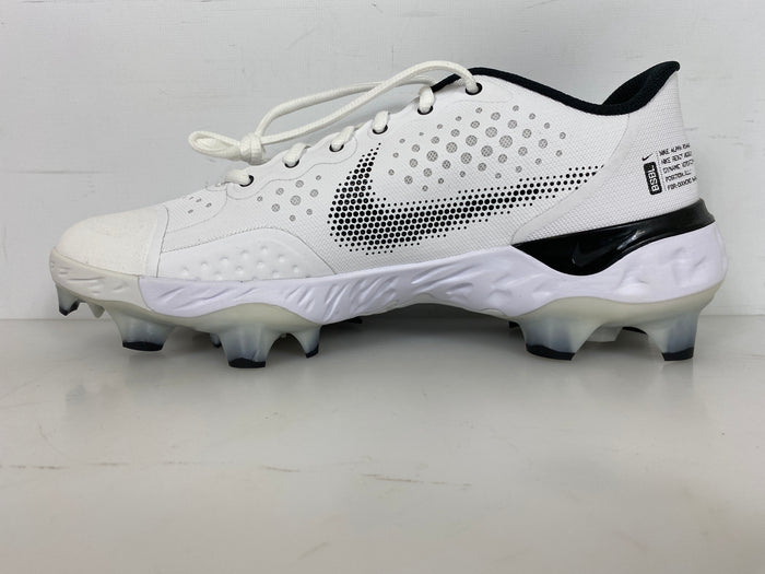 Nike White and Black Alpha Hurache Elite 3 Low MCS Gen FS Baseball Cleats Men's Size 14