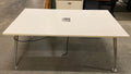 White Rectangular Laminate Table w/ Power Supply