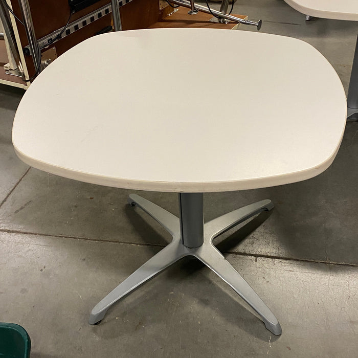White Rounded Laminate Table #2