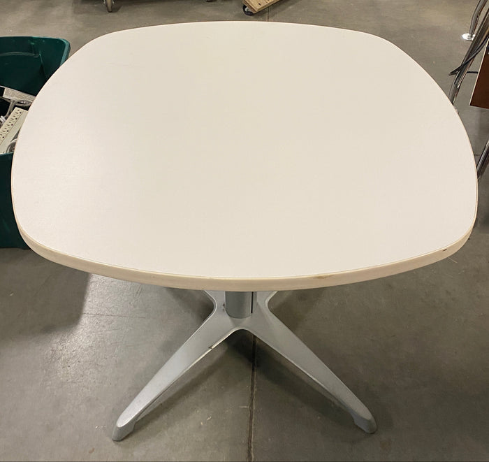 White Rounded Laminate Table #2
