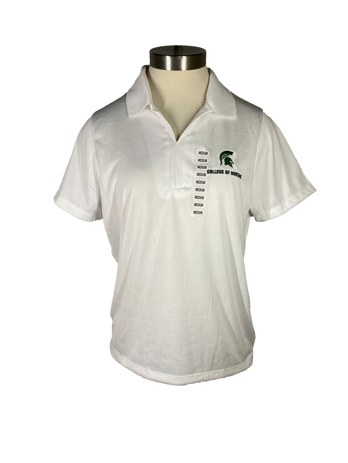 White Spartan Spirit Shop College of Nurisng V-Neck Shirt Women's Size XL