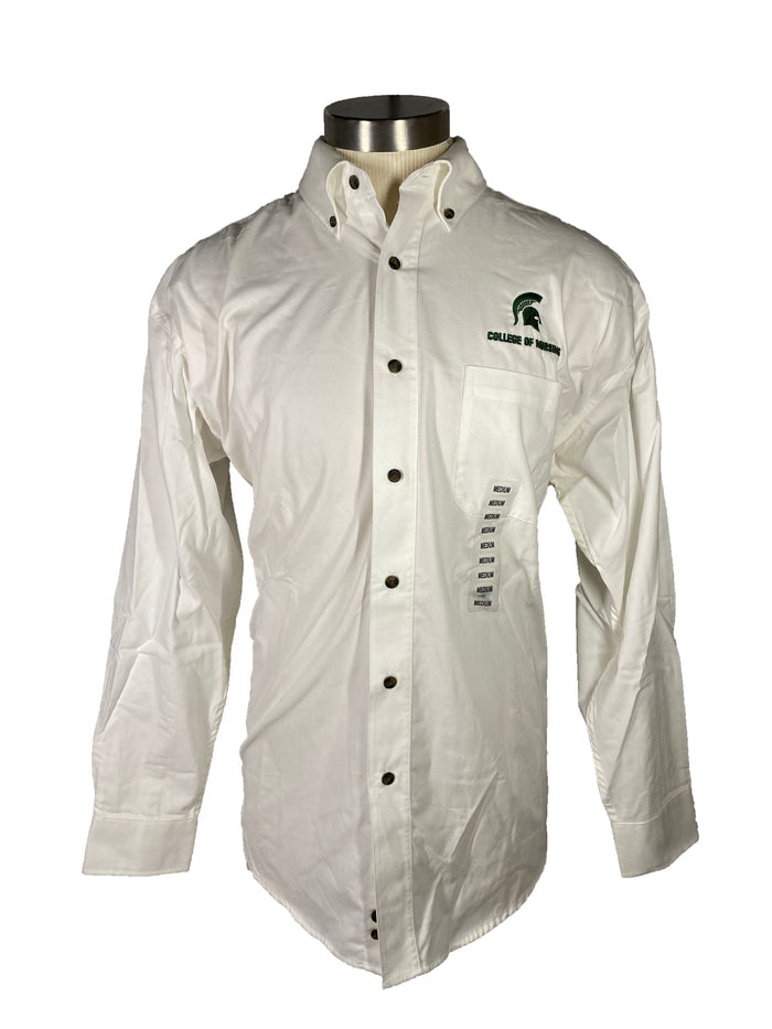 White Spartan Spirit Shop College of Nursing Formal Shirt Men's Size L