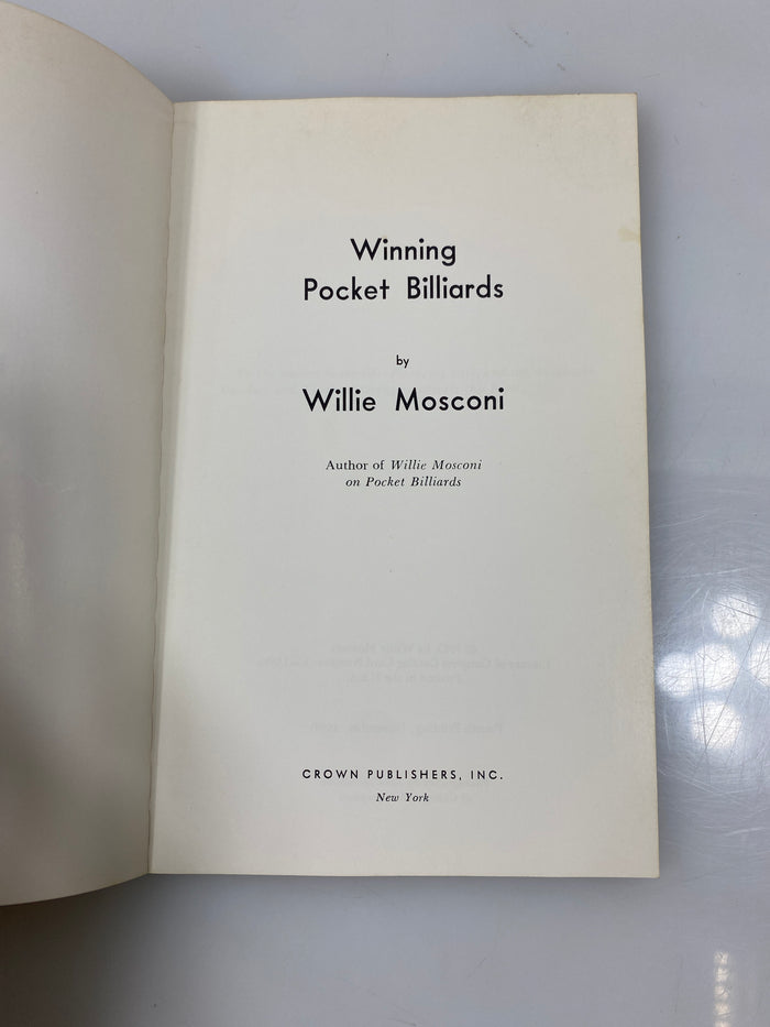 Winning Pocket Billiards by Willie Mosconi 4th Print 1966 SC