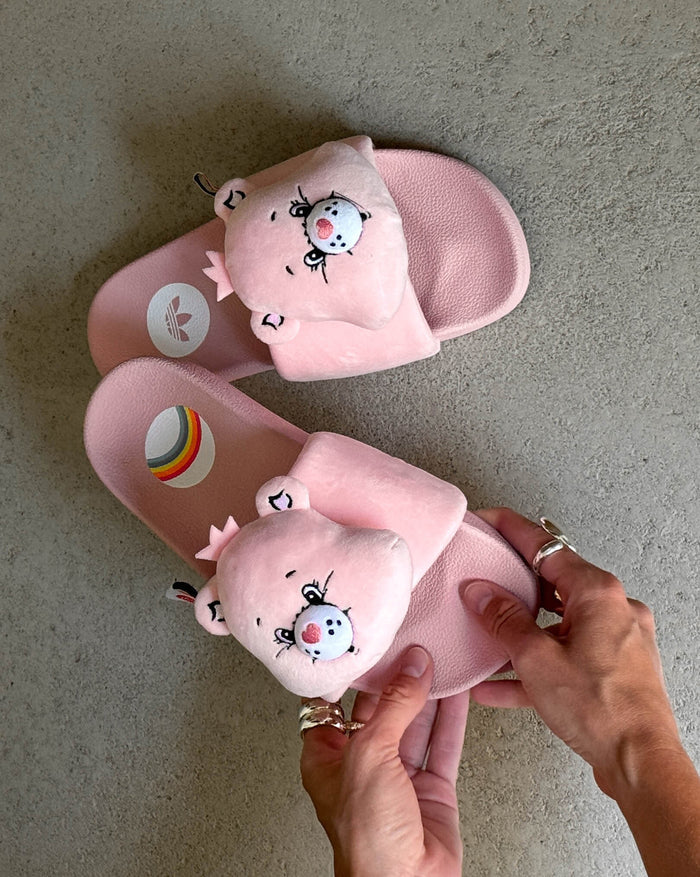 Adidas x Care Bears Adilette W onfeet