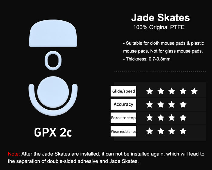 X-Raypad Jade Mouse Skates for Logitech G Pro X Superlight 2c (GPX 2c)