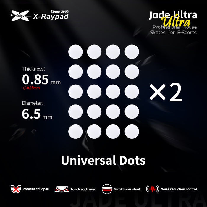 X-Raypad Jade Ultra Mouse Skates – D6.5mm Universal Dots