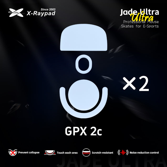 X-Raypad Jade Ultra Mouse Skates for Logitech G Pro X Superlight 2c (GPX 2c)